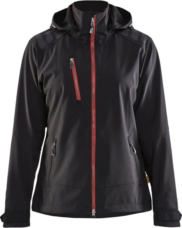 Arbeitssoftshelljacke Damen 4719 - Schwarz/Rot S