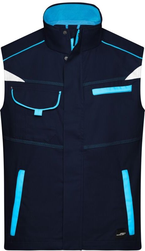 Thumbnail - James&nicholson - Funktionelle Weste im sportlichen Look JN850 Gr. 6XL navy/turquoise