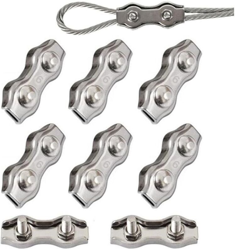 Thumbnail - Stück Duplex-Clips M6 Drahtseilklemmen Edelstahl 304 Duplex-Klemmen für 6 mm Drahtseil-Takelage