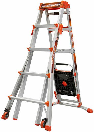 Matisère - Teleskop-Stehleiter von 4 bis 7 Stufen - maximale Arbeitshöhe 3.74m - LIG-15125