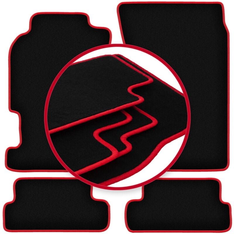 CARLUX-RED Auto-Fußmatten für: Honda Prelude V Coupé (1996-2001)