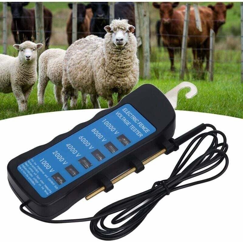 XVX Spannungsprüfer für elektrische Zäune, tragbarer Spannungsprüfer, 6 Lichter, Zaunspannung, 10000 V, Fehlerdetektor, ...