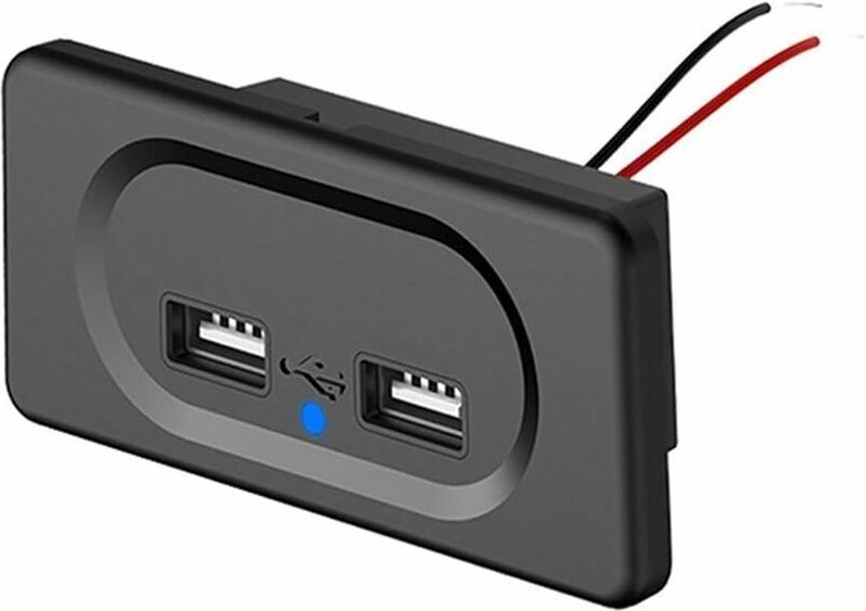 Dual-USB-Ladebuchse, 12 V-24 V 3,1 A Autoladegerät-Bedienfeld, wasserdichte Ladebuchse für Auto, LKW, Motorrad, Marine, ...