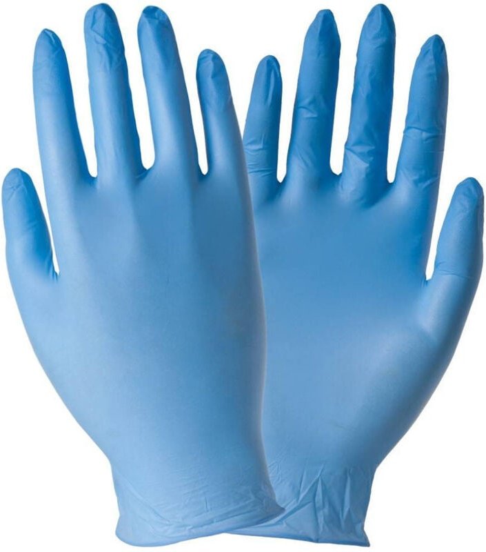 Trade Shop Traesio - Trade Shop - set mit 100 stück blauen einweghandschuhen aus nitril ohne puder, grösse s, m, l, xl -...
