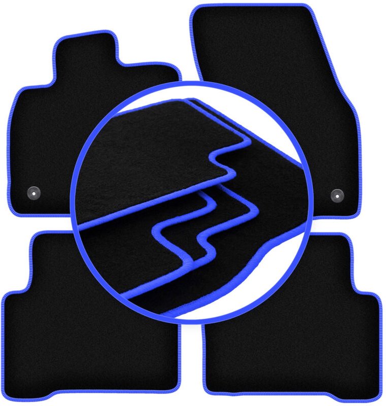 CARLUX-BLUE Autofußmatten für: Volkswagen Touran II Minivan (2016-)