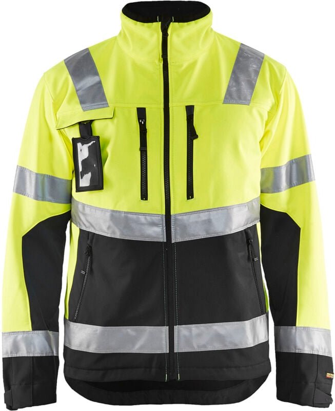 Hochsichtbare Softshell-Arbeitsjacke 4900 – Neon Gelb/Schwarz S