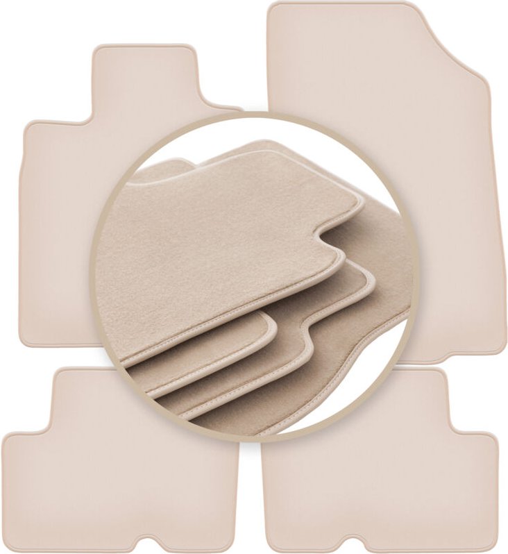 Beige Matten PREMIUM für: Dacia Sandero I Fließheck, Stepway 2008-2013