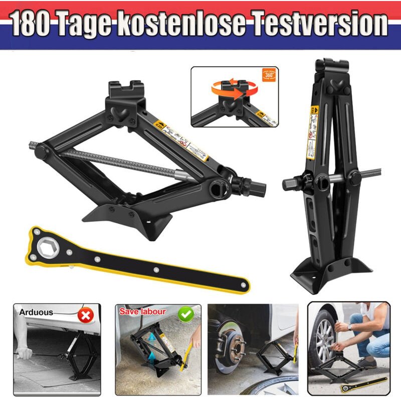 Dayplus - Wagenheber Scherenlift Scherenwagenheber mit Schraubenschlüssel Für pkw/suv/mpv