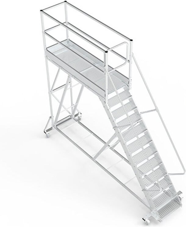 Mobile Plattform mit Geländer total - Maximale Arbeitshöhe 4.80m - PTF214-PT-CM