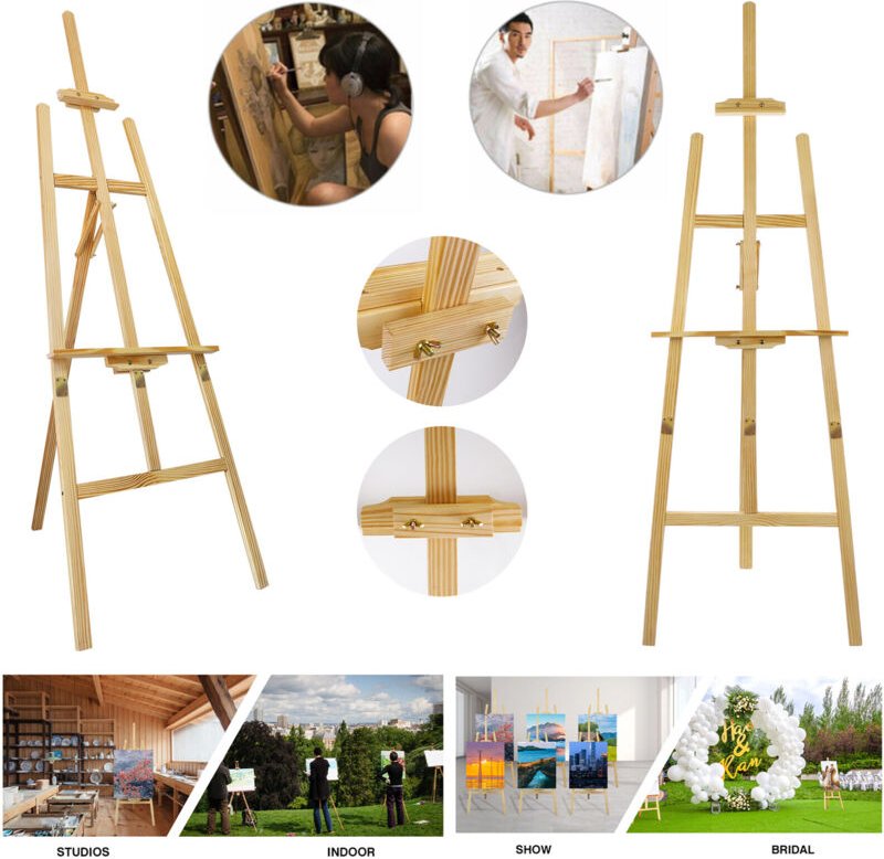 175cm Staffeleien Staffelei holz stafelei Atelierstaffelei Kiefer Standstaffelei