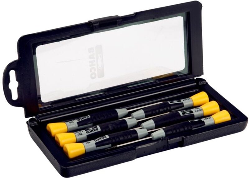 Satz Schraubendreher für Schlitzschrauben mit Präzisionsgriff, 1-2,5 mm - 6-tlg. - Bahco