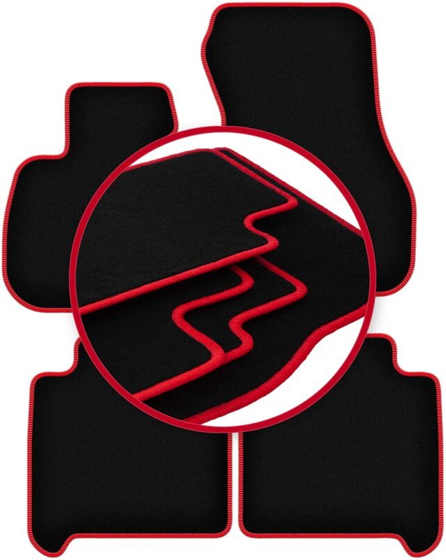 CARLUX-RED Auto-Fußmatten für: BMW 2 F46 Gran Tourer (2015-)