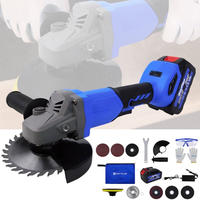 Dayplus - 125mm Bürstenlos Winkelschleifer Akku Trennschleifer Schleifmaschine mit Akkus