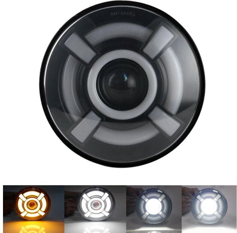 Frontleuchte 7"" Voll-LED 1 Stück, Harley, Jeep, Land Rover, Hummer, Lada, UAZ