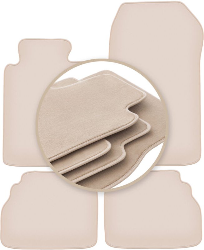 PREMIUM beige Matten für: Mercedes E W210 Limousine, Kombi 1995-2003