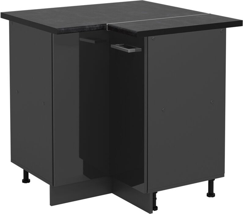 Vicco - Eckunterschrank R-Line, Anthrazit Hochglanz, 75.6 cm , ap Anthrazit