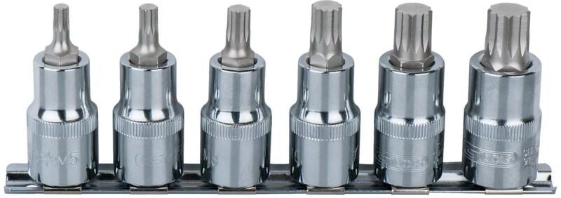 1/4'CHROMEplus Bit-Stecknuss-Satz xzn, 6-tlg