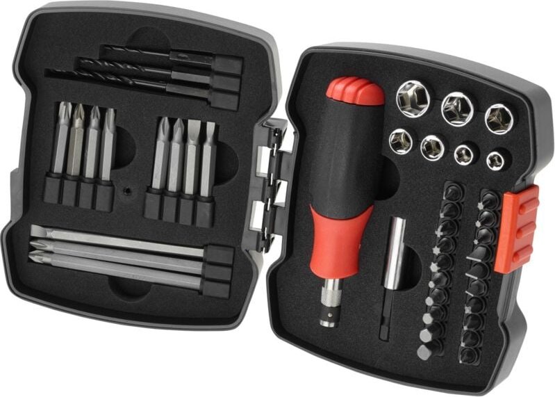 BLACK+DECKER Manuelles Ratschen-Schraubendreher-Set mit Bits (43 Stück) A7175-XJ