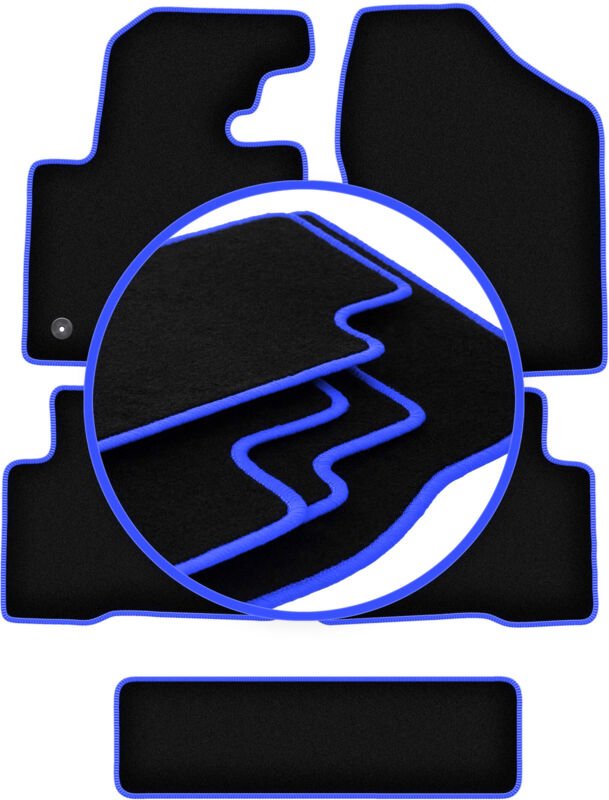 CARLUX-BLUE Auto-Fußmatten für: Hyundai SantaFe III 7 Personen (2012-)