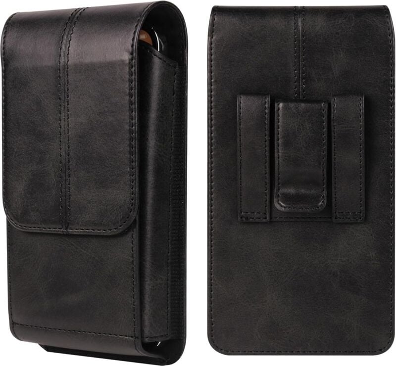 Thumbnail - Sollbry - Leder-Handytasche mit Gürtelschlaufe, schwarze Herren-Handy-Gürteltasche, vertikale Leder-Gürteltasche, univer...
