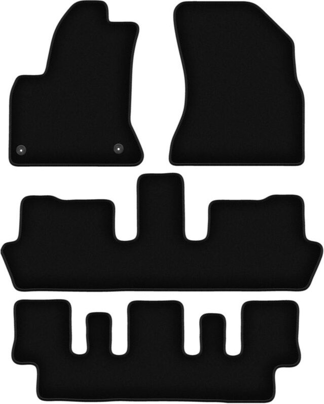BASIC schwarze Veloursmatten für: Citroen C4 Grand Picasso 7-Sitzer (2006-2013)