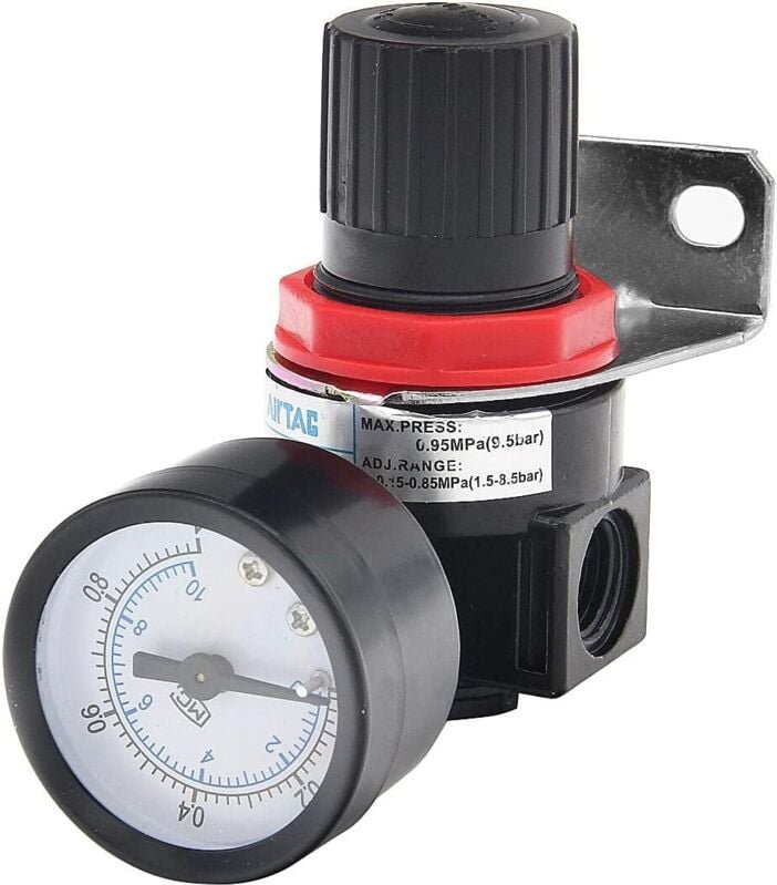 Filterregler für Luftkompressoren, 1/4-Zoll-NPT-Innengewinde für Druckluftdruckregelung mit Manometer