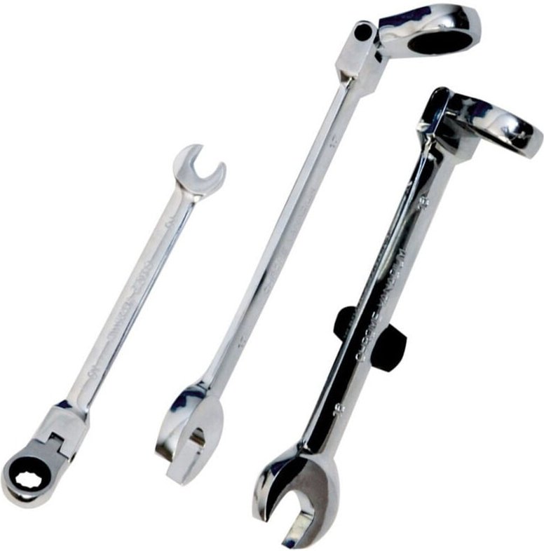 Trade Shop Traesio - Trade Shop - chrom-vanadium-ratsche-maulschlüssel mit gelenkkopf grösse mm - -10 mm -