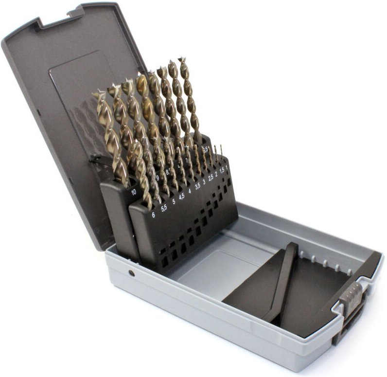 Holzspiralbohrer-Satz, hss-g, 19-teilig in Kunststoffbox Famag 1594.819