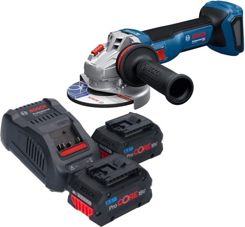 Bosch GWS 18V-11 Professional Akku Winkelschleifer 18 V 125 mm + 2x ProCORE Akku 5,5 Ah + Ladegerät