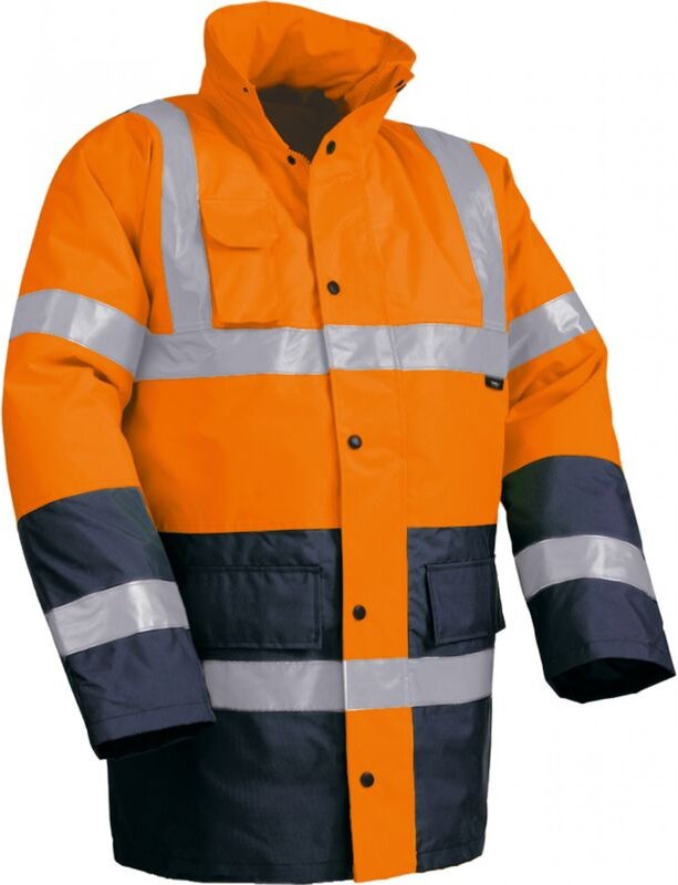 Triuso Vizwell VWJK05 Warnschutz-Kontrast-Parka Gr. 4XL leuchtorange/marine