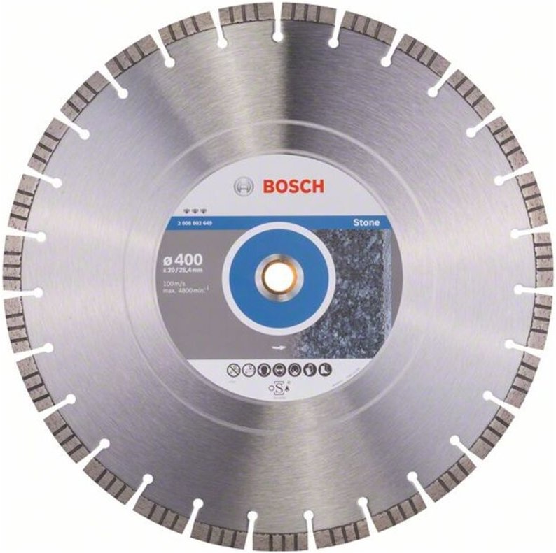 Bosch - Diamanttrennscheibe Best for Stone, 400 x 20,00/25,40 x 3,2 x 12 mm