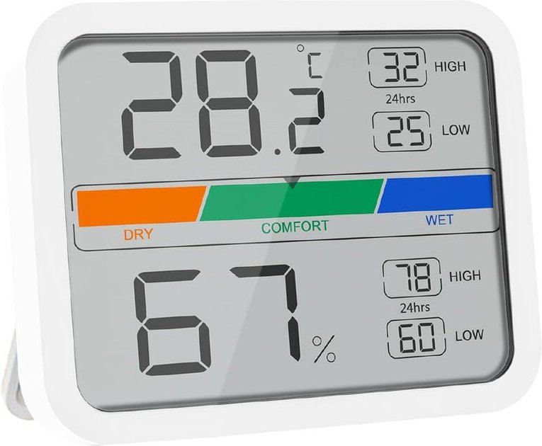 Oryx - Termómetro Digital Higrómetro Interiores y Exteriores Minimo/Máximo Con Indicardor De Humedad