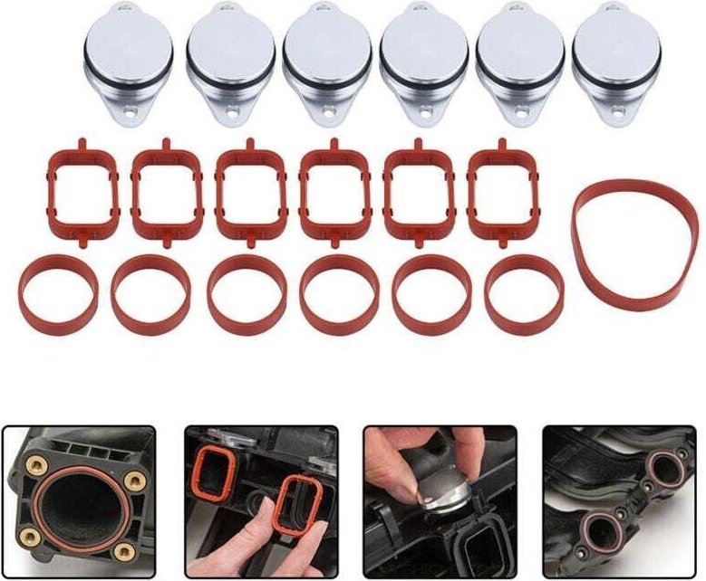 CHOYCLIT Ansaugdichtungssatz für BMW 320d 330d 520d 525d 530d 730d, 6x33mm, Drallklappen-Diesel