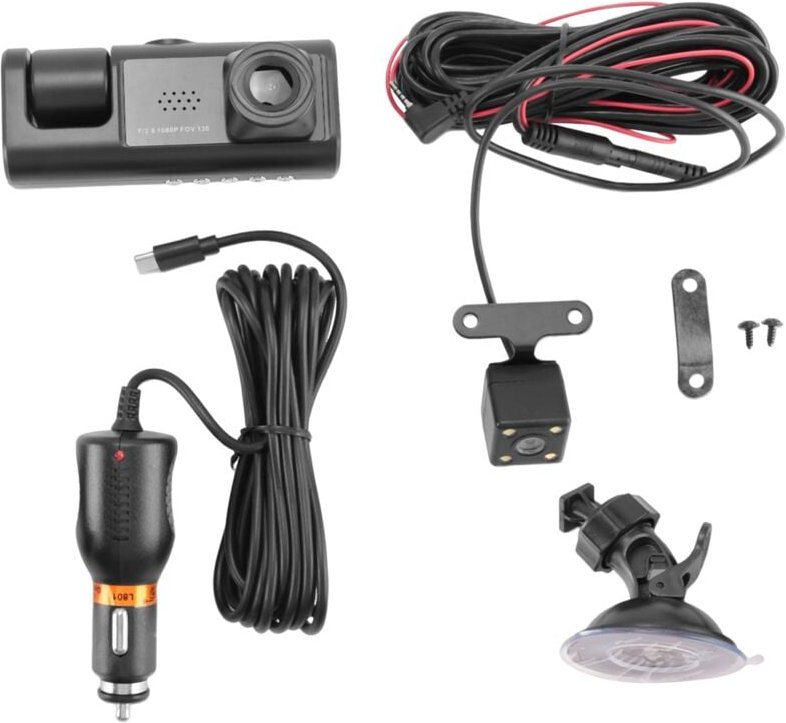 3 Kameraobjektiv Auto-DVR 3-Kanal-Dashcam HD 1080P Vorne und Hinten Innen-Dashcam Videorecorder Nachtsicht