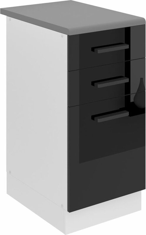 Unterschrank Küche Küchenunterschrank 40 cm Breite Küchenschränke mit Arbeitsplatte Küchenschrank mit Schubladen Schwarz...