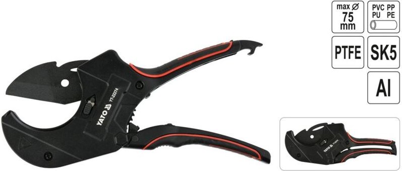 Thumbnail - Rohrschneider Rohrschere Kunststoffrohrschneider Schlauch Schneidzange 75 mm