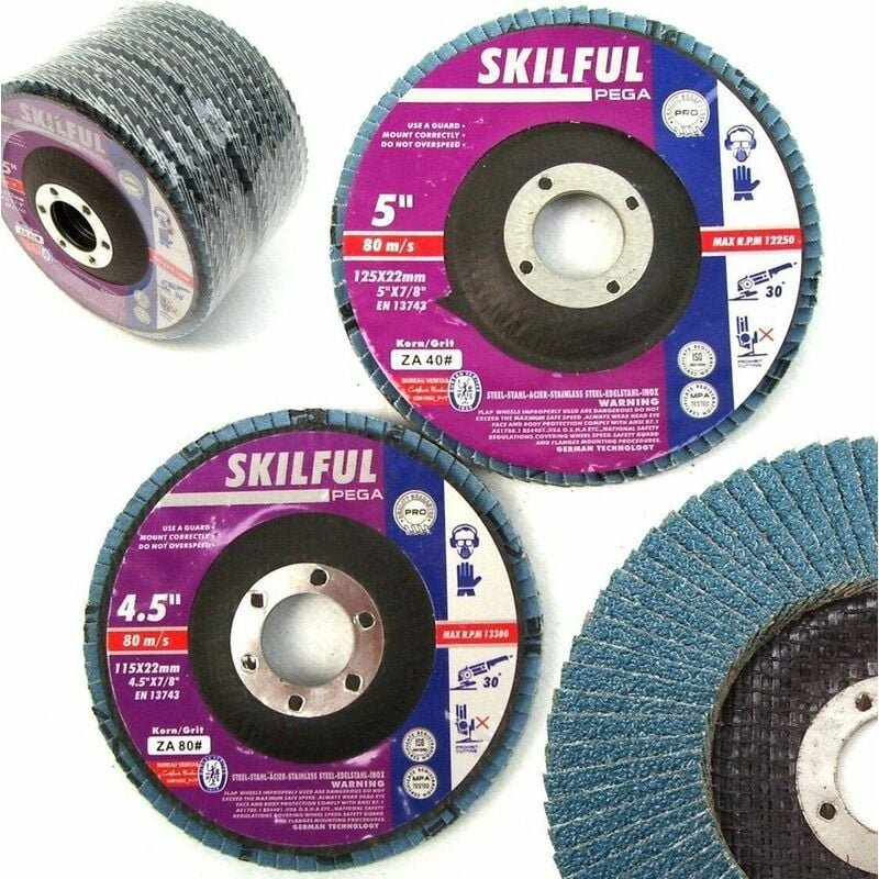 Thumbnail - Apex - 20 Stück inox Fächerscheiben Korn 120 Schleifscheiben 125mm
