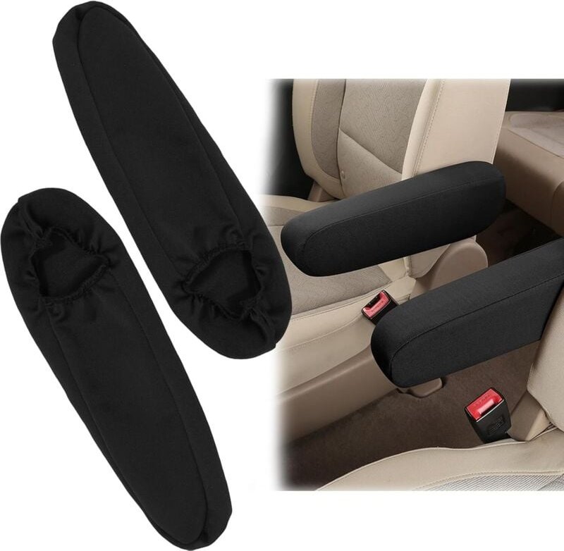 2er-Pack Auto-Armlehnenbezüge für Vordersitze, universeller elastischer und kratzfester Armlehnenbezug, waschbar und lan...