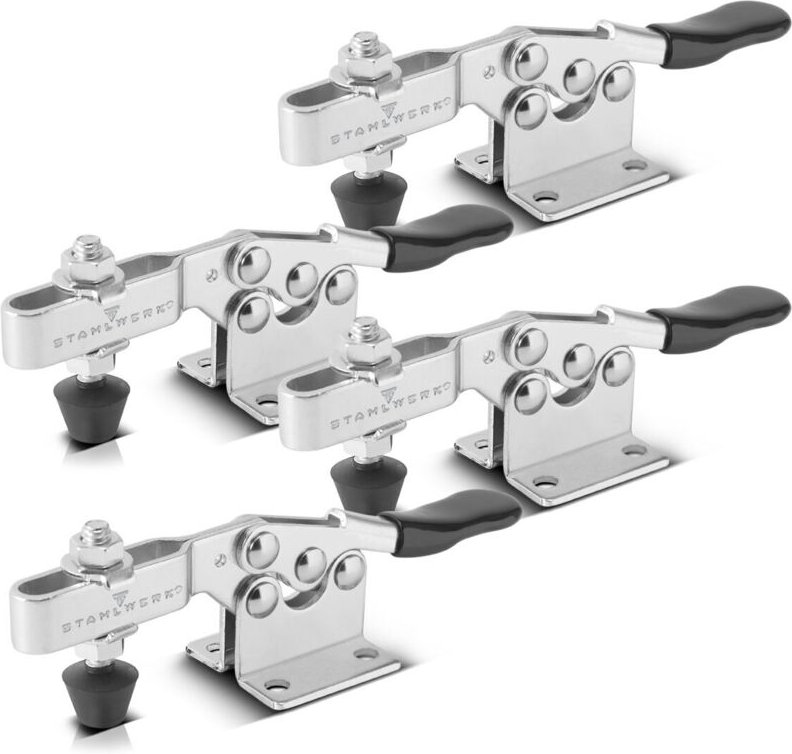 STAHLWERK Knebelklemme 4er Set 90kg 198lbs Senkrechtspanner Kniehebelspanner