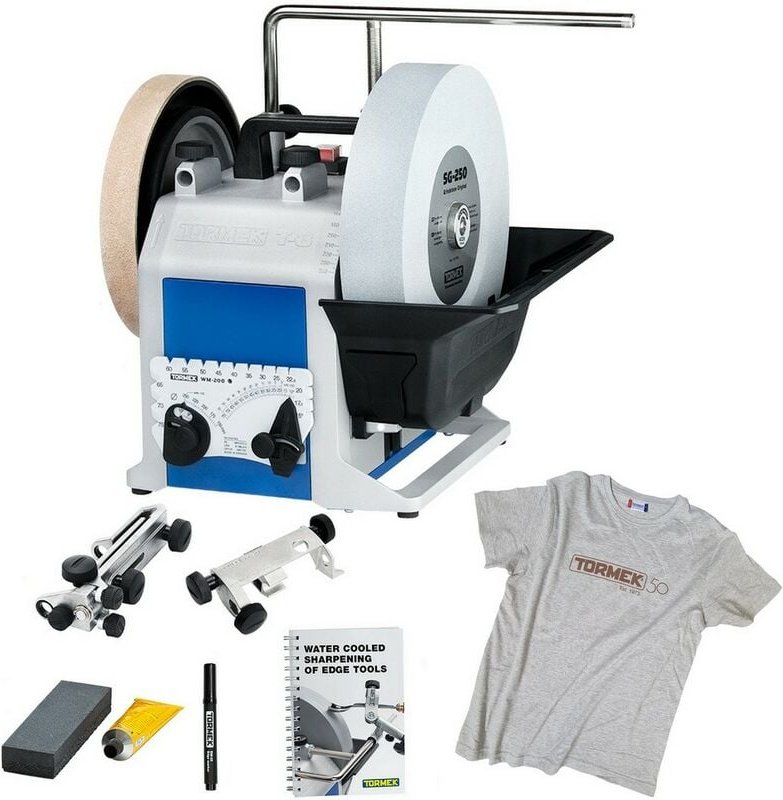 Tormek T8 Naßschleifmaschine Schärfsystem Schleifmaschine 421385 + T-Shirt Gr. L