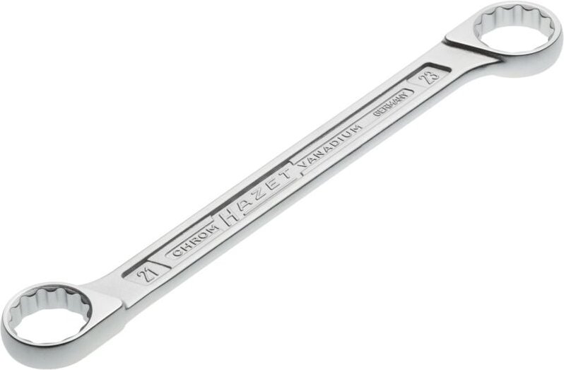 Hazet - Doppel-Ringschlüssel, Außen-Doppel-Sechskant-Tractionsprofil, 21 x 23 mm