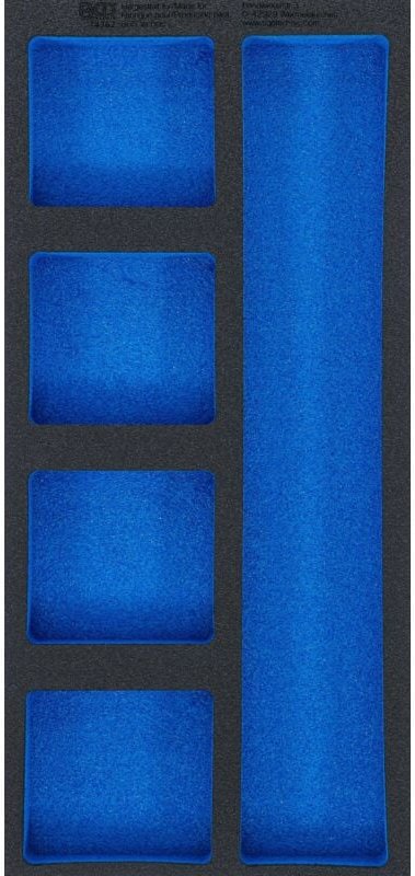 Werkstattwageneinlage 1/3, leer: 5 Ablagefächer 408 x 189 x 32 mm