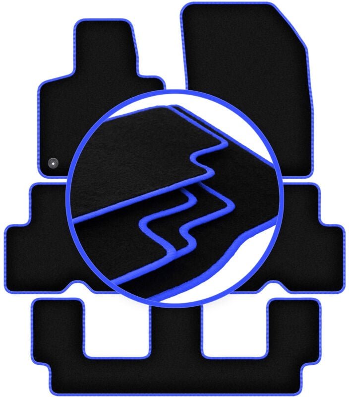 CARLUX-BLUE Autofußmatten für: Citroen C4 Grand Spacetourer 7-Sitzer (2013-2021)