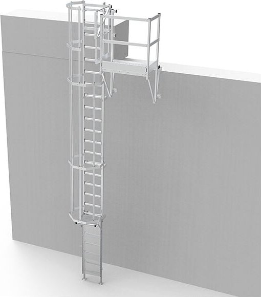 Matisère - Ortsfeste Steigleitern mit Auslauf, Seitenausstiegstritt und Sperrtür- Steighöhe von 2.80 bis 3.10m - CS31-CP...
