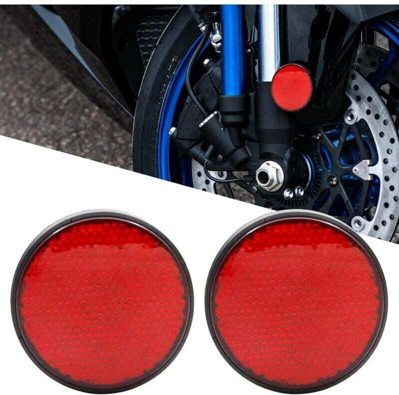 YMYNY 2 Stück 12 V rundes LED-Motorrad-Reflektor-Bremslicht/Fahrlicht (rot)