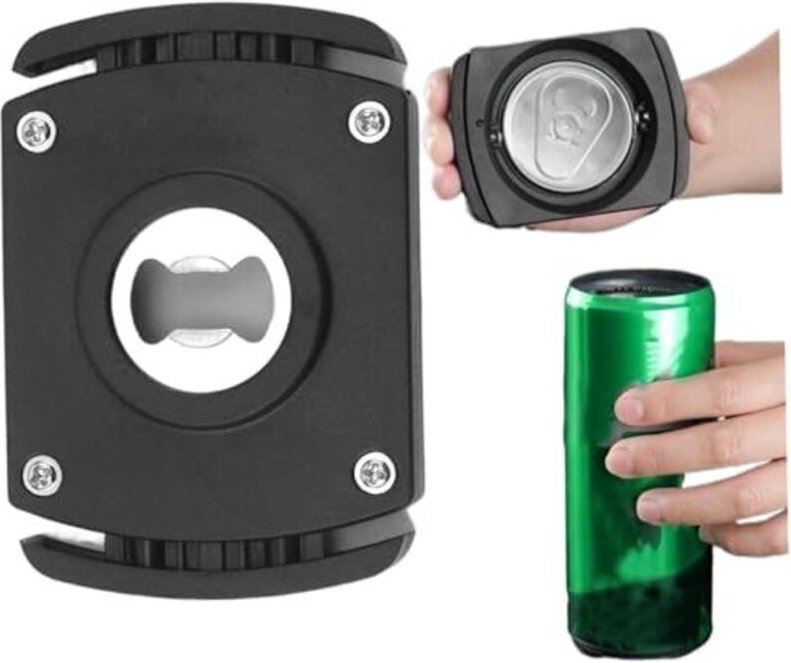 CAN REPOST TOP REPORAGE 2-in-1 Manueller Soft-Dosenschneider für Sodadosen, einfach zu verwendender Deckelentferner, tra...