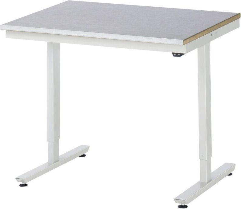 Arbeitstisch adlatus 150 elektrisch höhenverstellbar Arbeitsplatte mit Stahlblechbelag 1000 mm x 800 mm - RAU