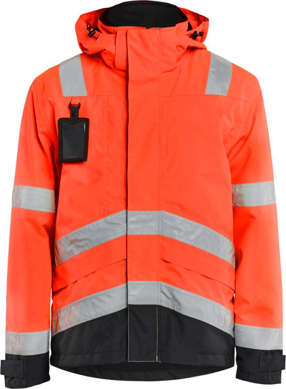 Hochsichtbare Arbeitsjacke 4837 - Neonrot/Schwarz S