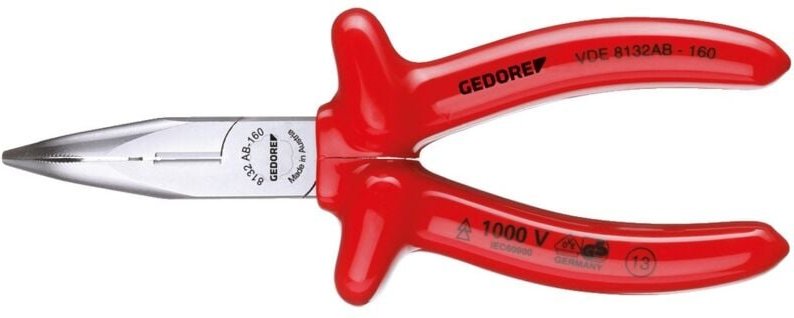Vde 8132 AB-200 VDE-Flachrundzange mit Tauchisolierung 200 mm