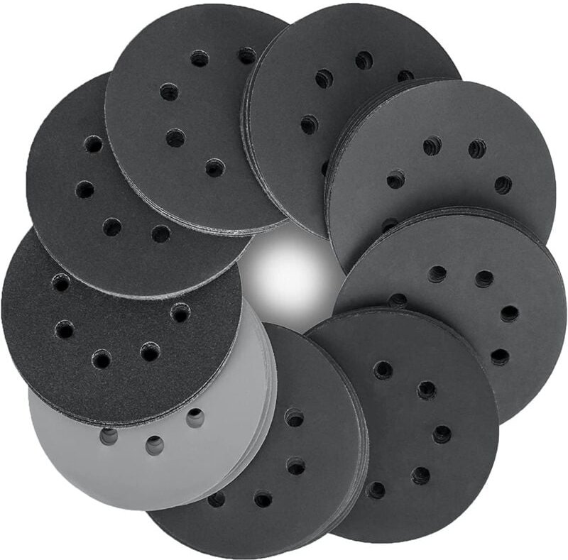 125 mm Schleifscheiben, 80 Stück Siliziumkarbid-Schleifpapierscheiben, 8 Löcher, Schleifmittel, Schleifpads, Körnungen
